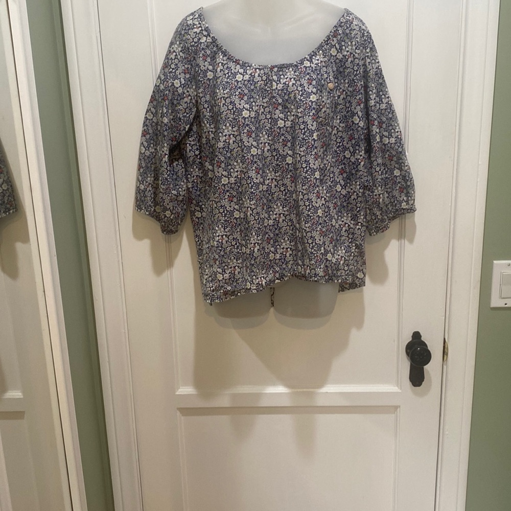 J crew Liberty printed  off shoulder peasant blouse medium